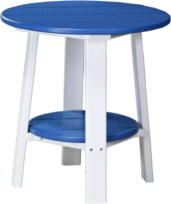 Amish Outdoors Deluxe 22-Inch Blue/White Side Table
