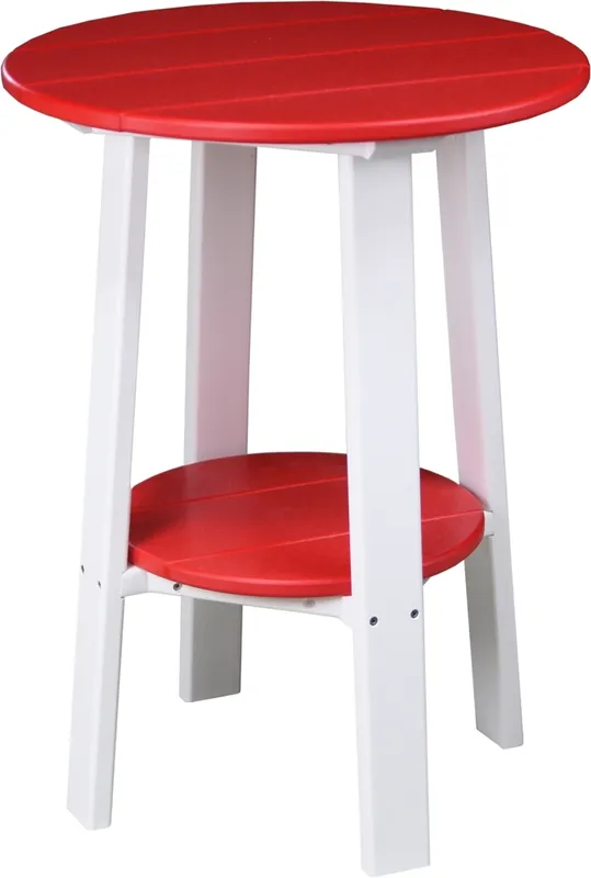 Amish Outdoors Deluxe 28-Inch Red/White Side Table