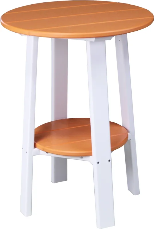 Amish Outdoors Deluxe 28-Inch Tangerine/White Side Table