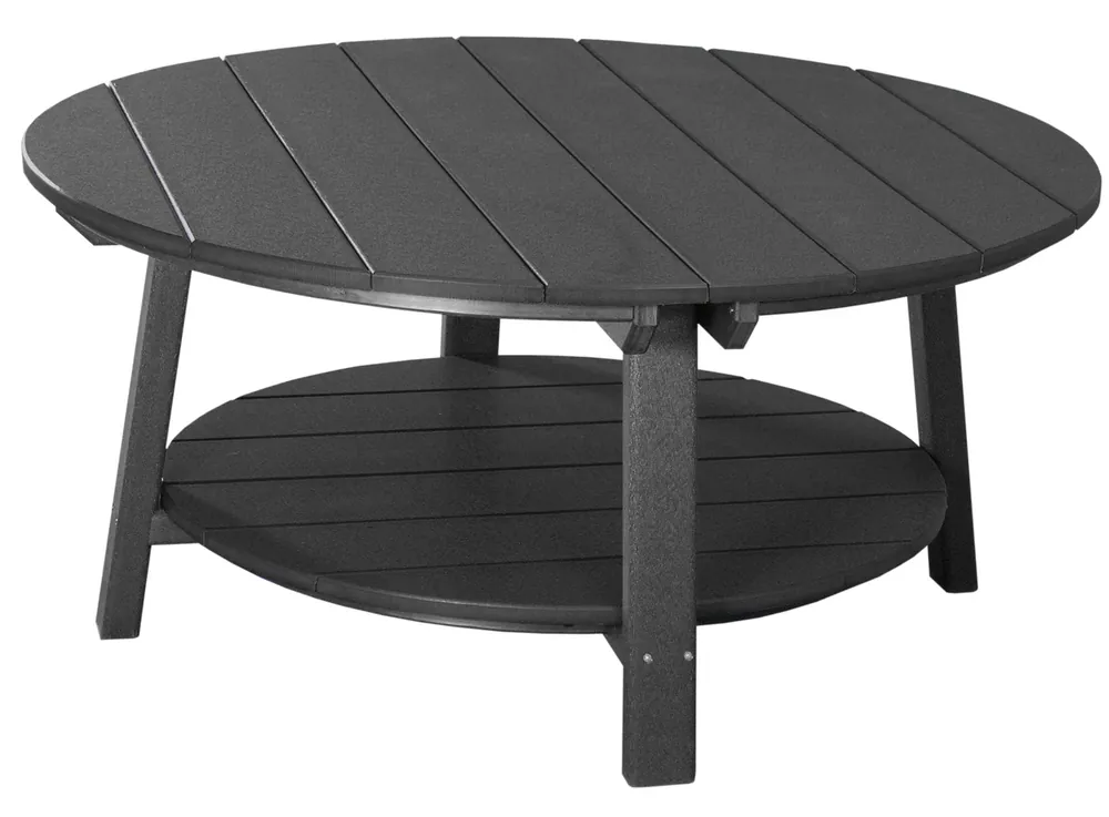 Amish Outdoors Deluxe Black Round Adirondack Coffee Table