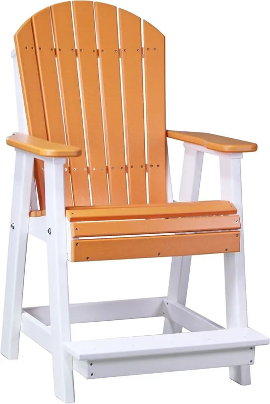 Amish Outdoors Tangerine/White Balcony Adirondack Chair