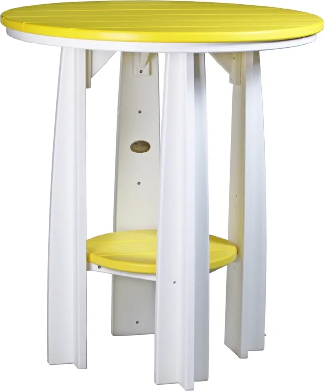 Amish Outdoors Yellow/White Balcony Dining Table