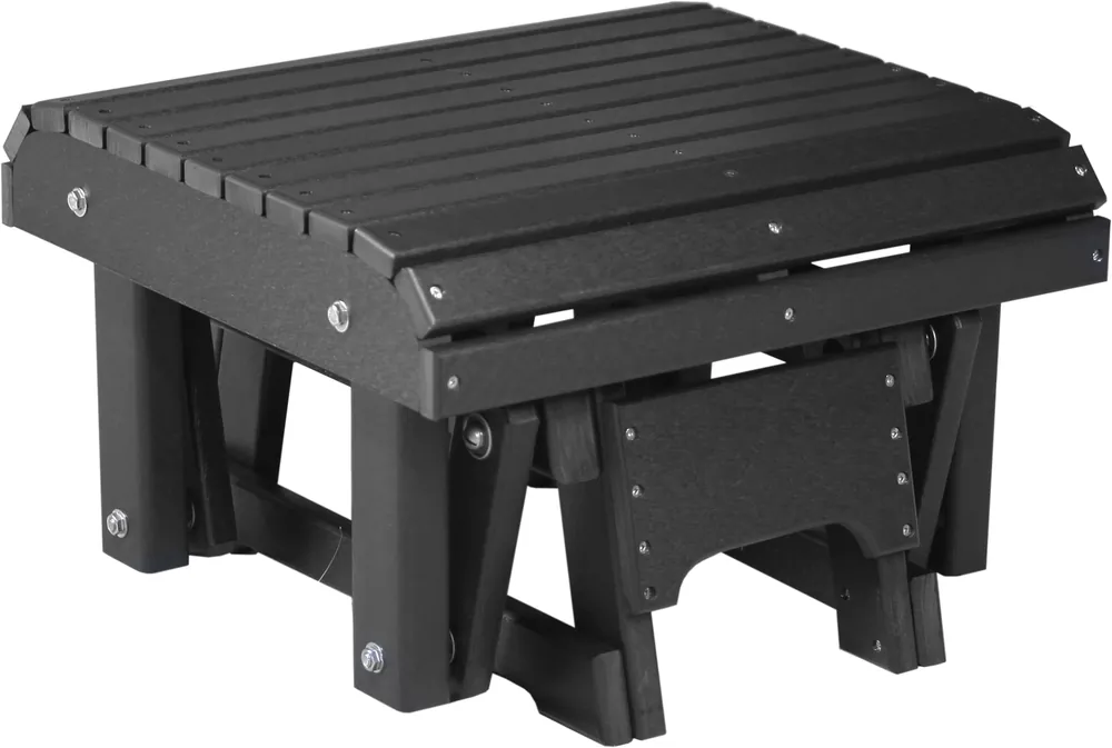 Amish Outdoors Classic Black Adirondack Chair Gliding Footrest