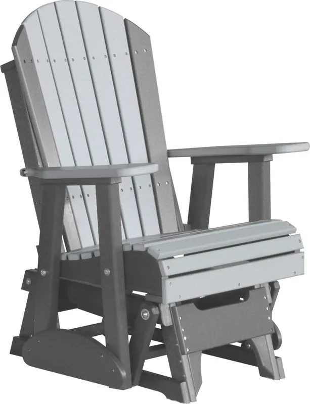 Amish Outdoors Deluxe Gray/Slate Adirondack Glider Chair