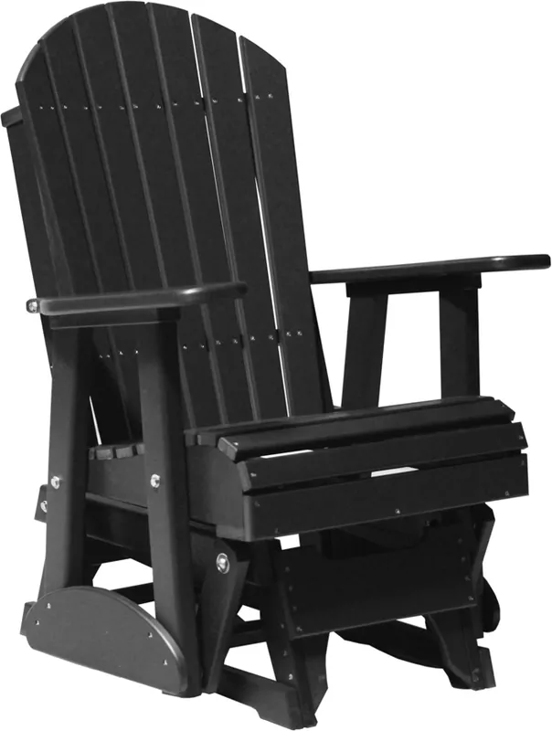 Amish Outdoors Deluxe Black Adirondack Glider Chair