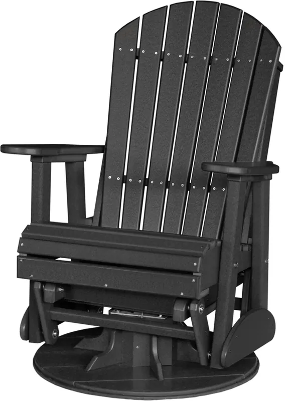 Amish Outdoors Black Adirondack Swivel Glider Chair