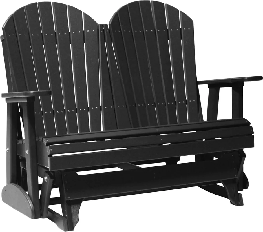 Amish Outdoors Deluxe Black Adirondack Glider Loveseat