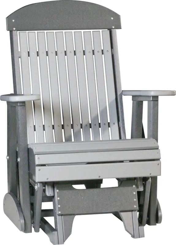 Amish Outdoors Classic High-Back Gray/Slate Adirondack Glider Chair
