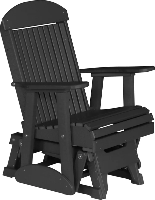 Amish Outdoors Classic High-Back Black Adirondack Glider Chair