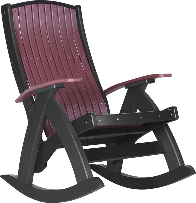 Amish Outdoors Cherry/Black Comfort Rocker