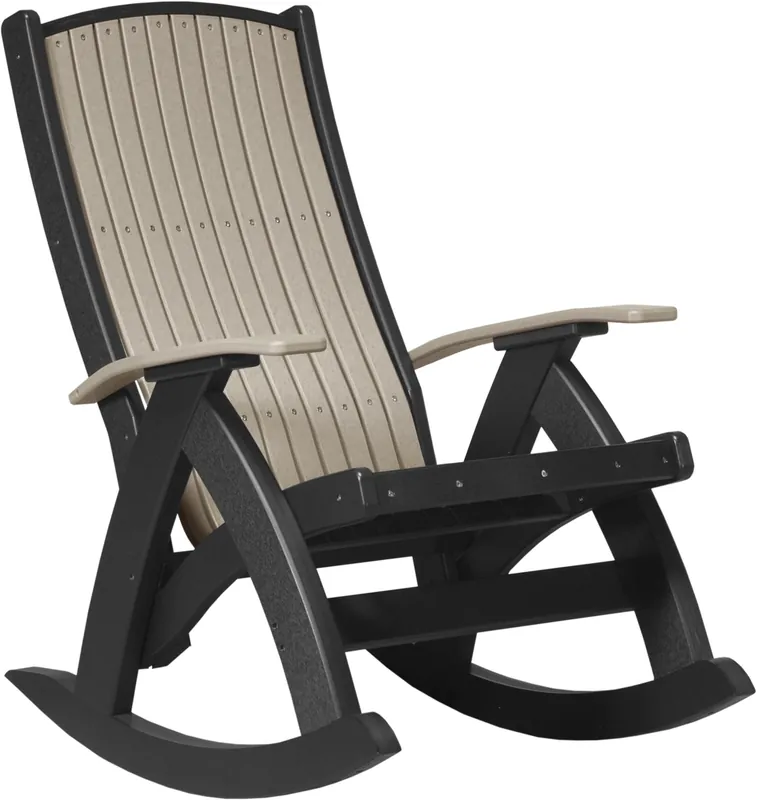 Amish Outdoors Weatherwood/Black Comfort Rocker