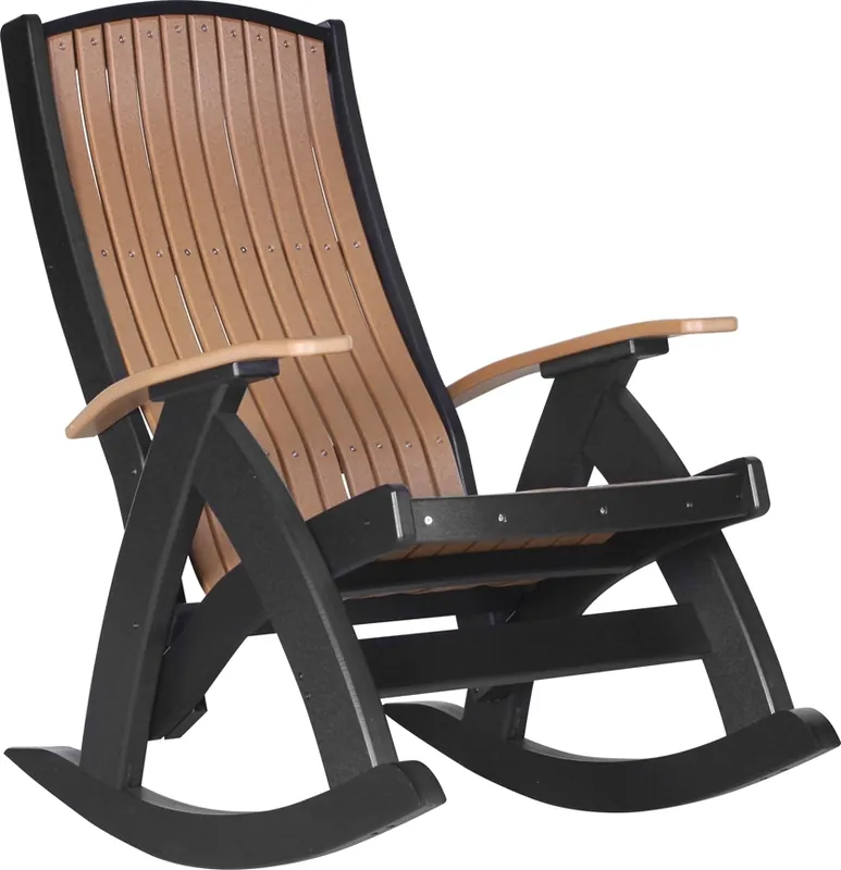 Amish Outdoors Cedar/Black Comfort Rocker