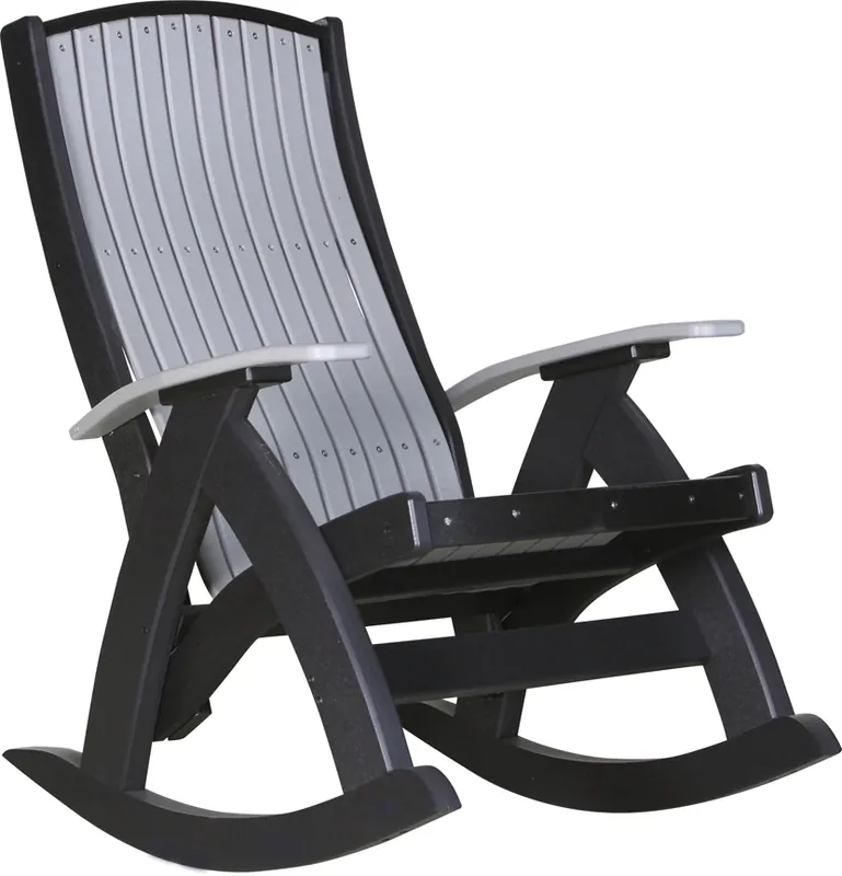Amish Outdoors Gray/Black Comfort Rocker