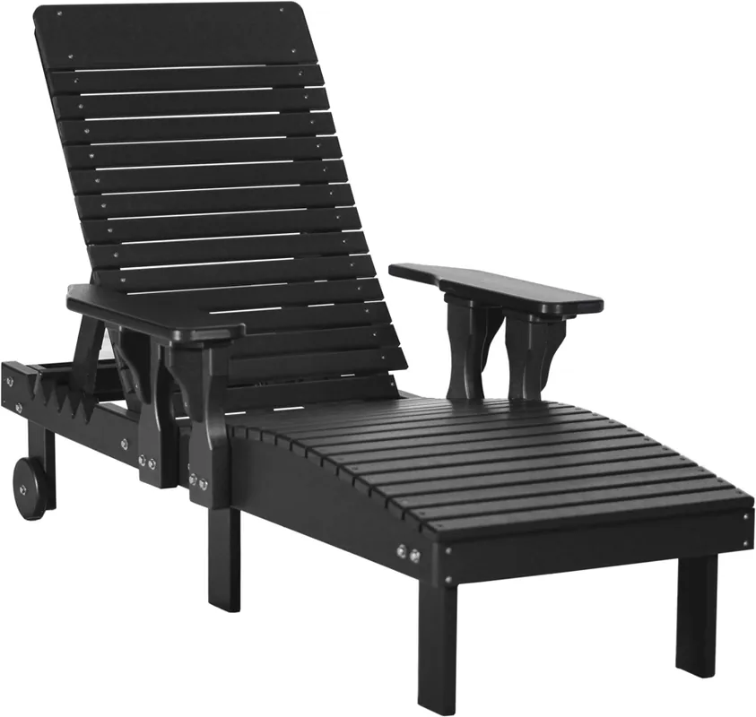 Amish Outdoors Black Adirondack Lounge Chair