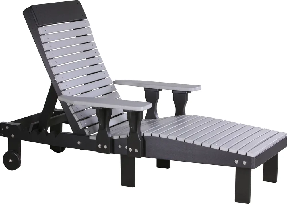 Amish Outdoors Gray/Black Adirondack Lounge Chair