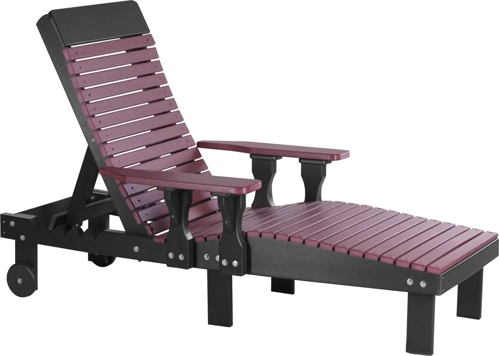 Amish Outdoors Cherry/Black Adirondack Lounge Chair