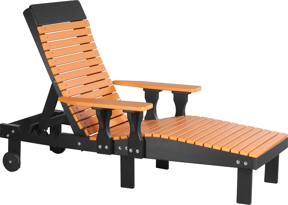 Amish Outdoors Tangerine/Black Adirondack Lounge Chair
