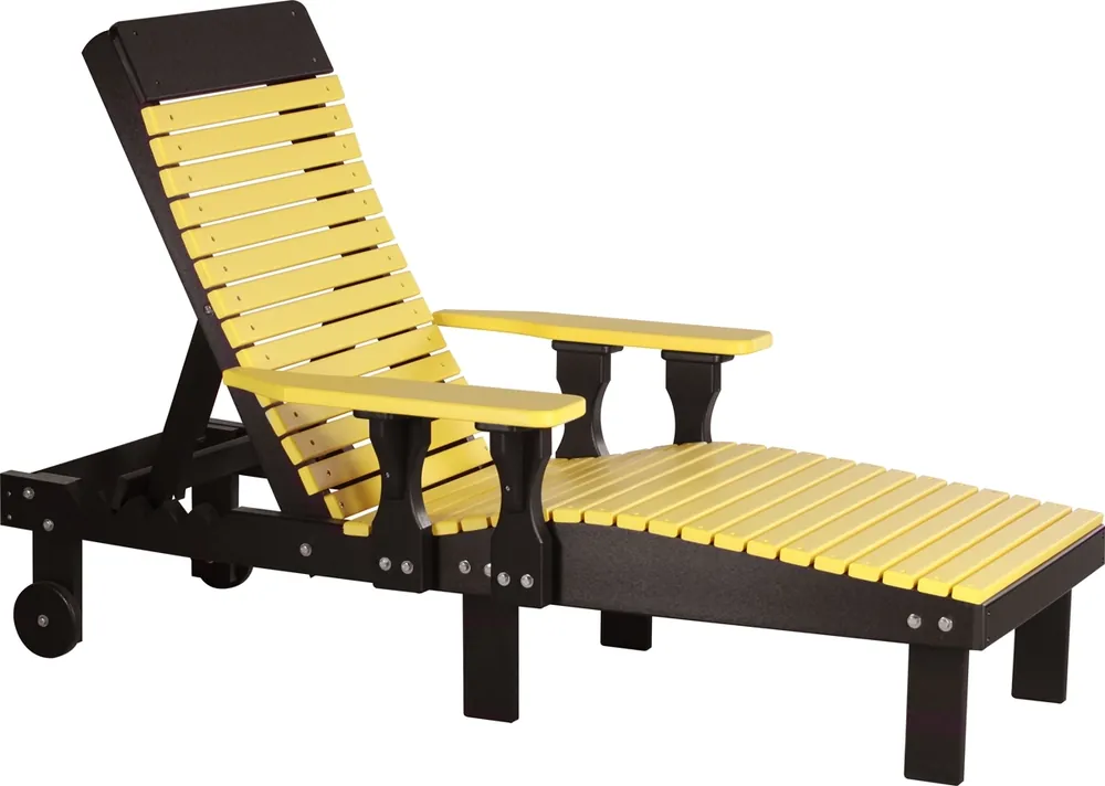 Amish Outdoors Yellow/Black Adirondack Lounge Chair