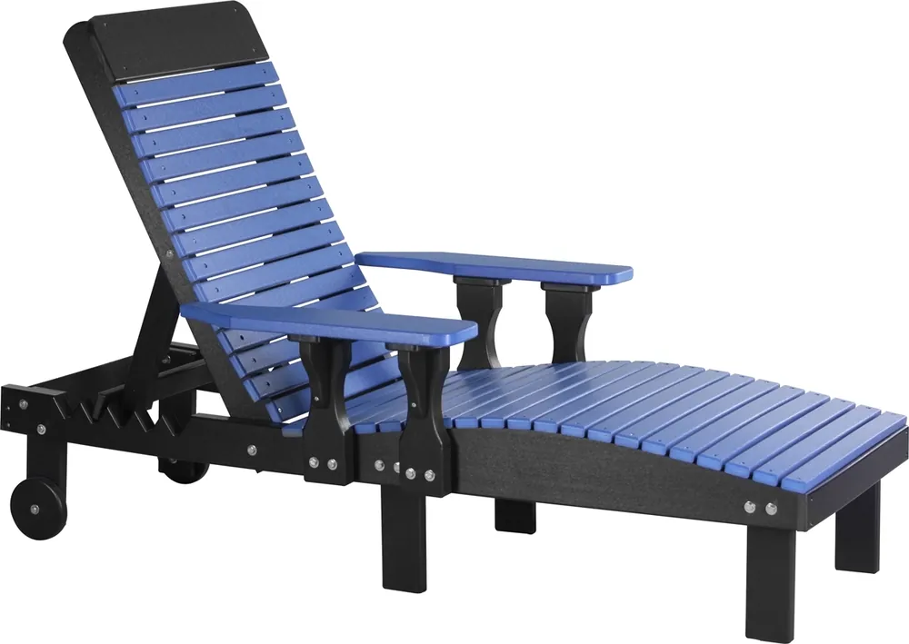 Amish Outdoors Blue/Black Adirondack Lounge Chair