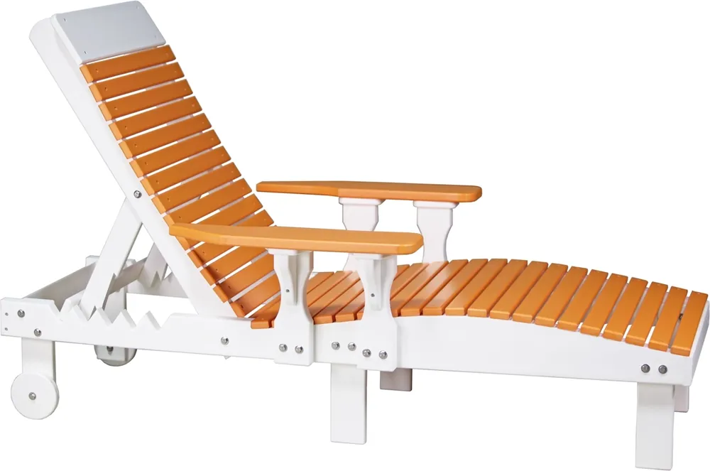 Amish Outdoors Tangerine/White Adirondack Lounge Chair