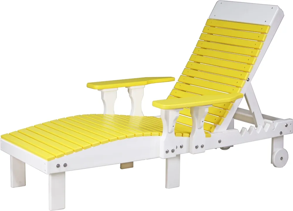 Amish Outdoors Yellow/White Adirondack Lounge Chair