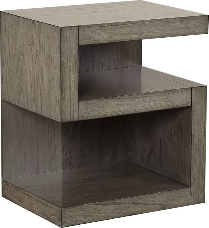 Aspen Modern Loft Gray Open Nightstand