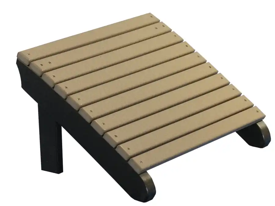 Amish Outdoors Deluxe Weatherwood/Black Adirondack Chair Footrest