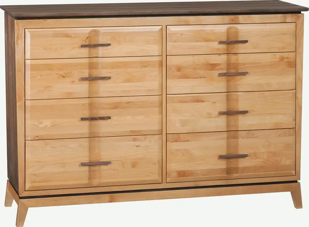 Whittier Wood Addison Dresser with 8-drawers in Natural Duet