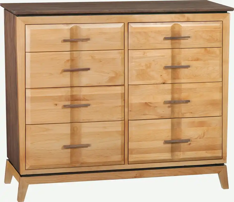 Whittier Wood Addison Tall Dresser with 8-Drawers in Natural Duet
