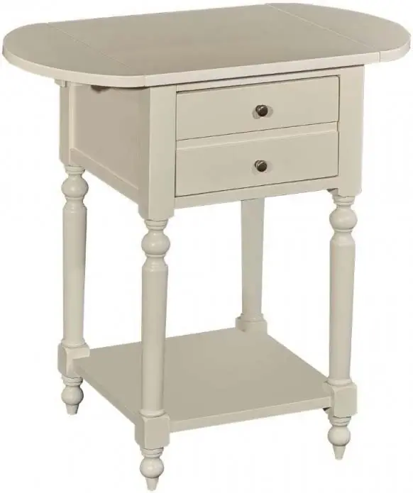 Powell White Dropleaf Accent Table