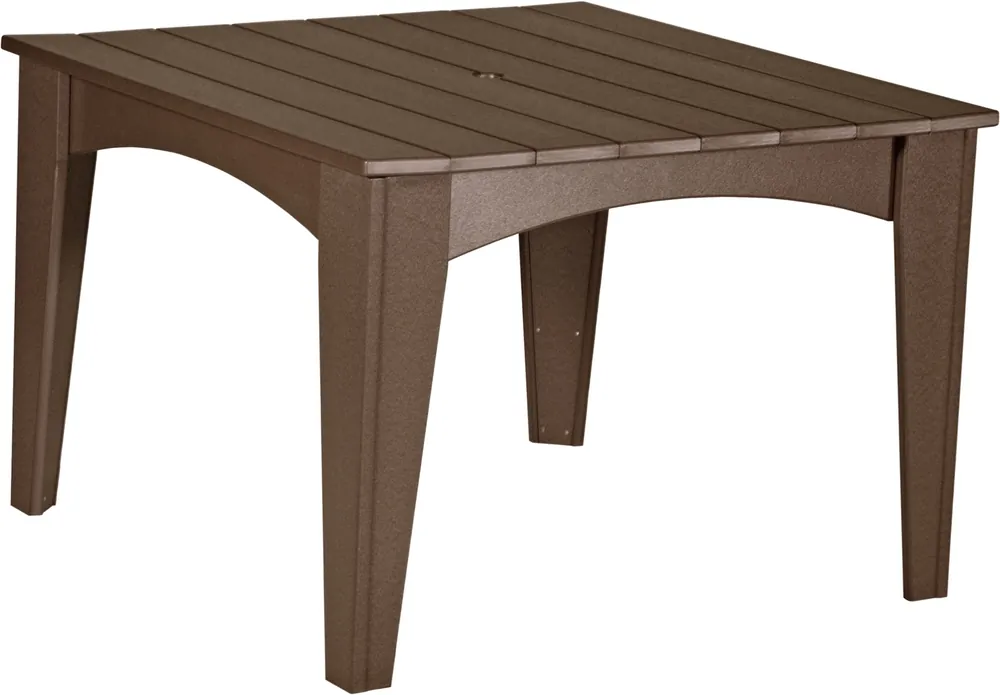 Amish Outdoors Island Chestnut Square Dining Table
