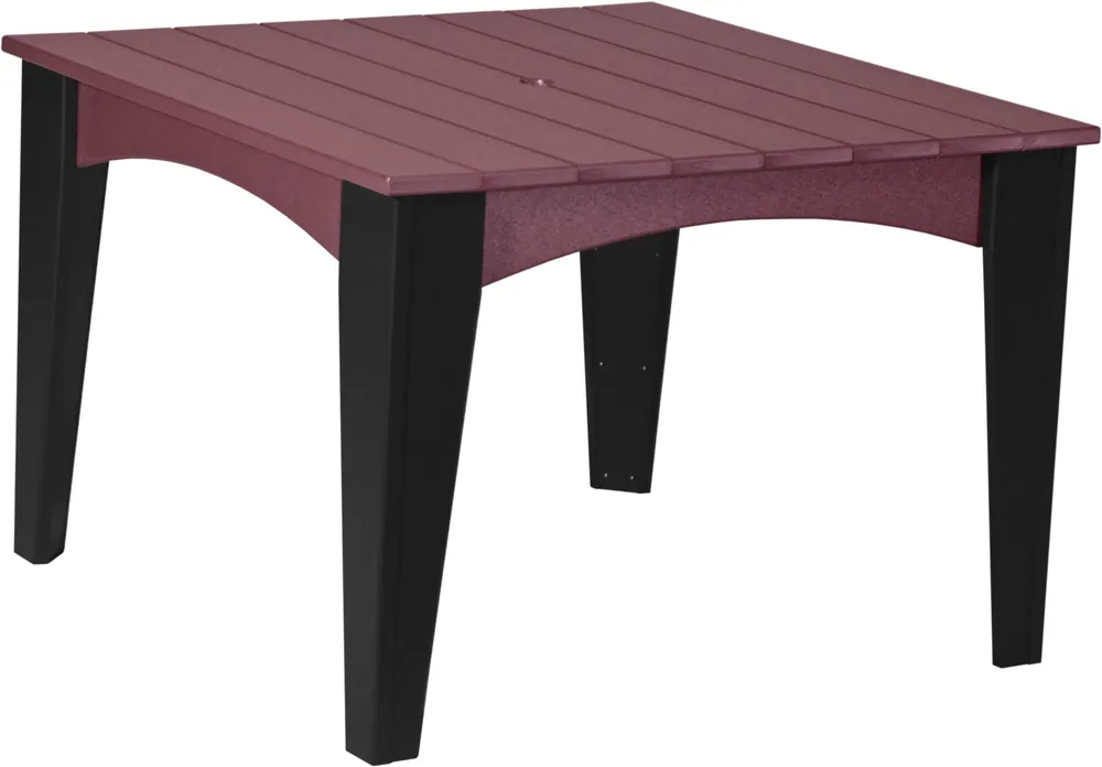 Amish Outdoors Island Cherry/Black Square Dining Table