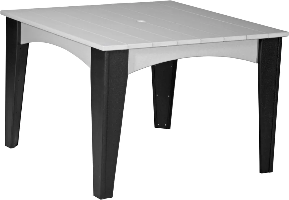 Amish Outdoors Island Gray/Black Square Dining Table