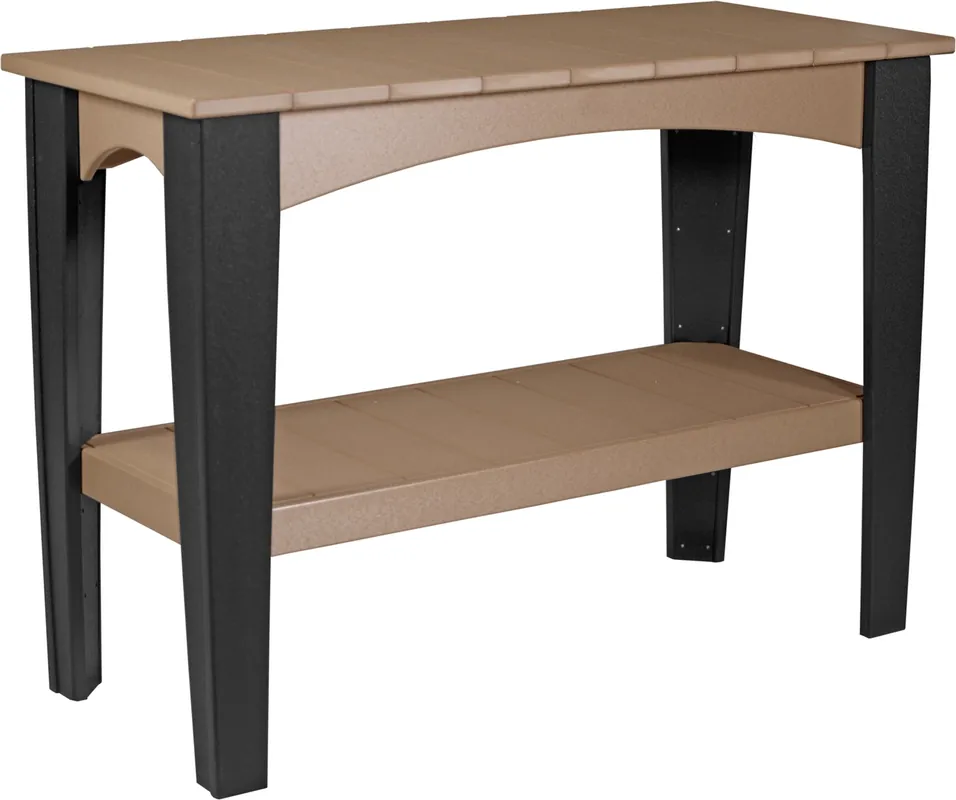 Amish Outdoors Island Cedar/Black Buffet Table