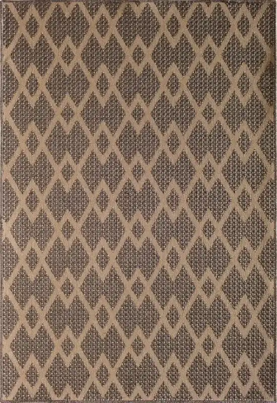 Central Oriental Santorini Rug in Brown - 5.3 x 7.7