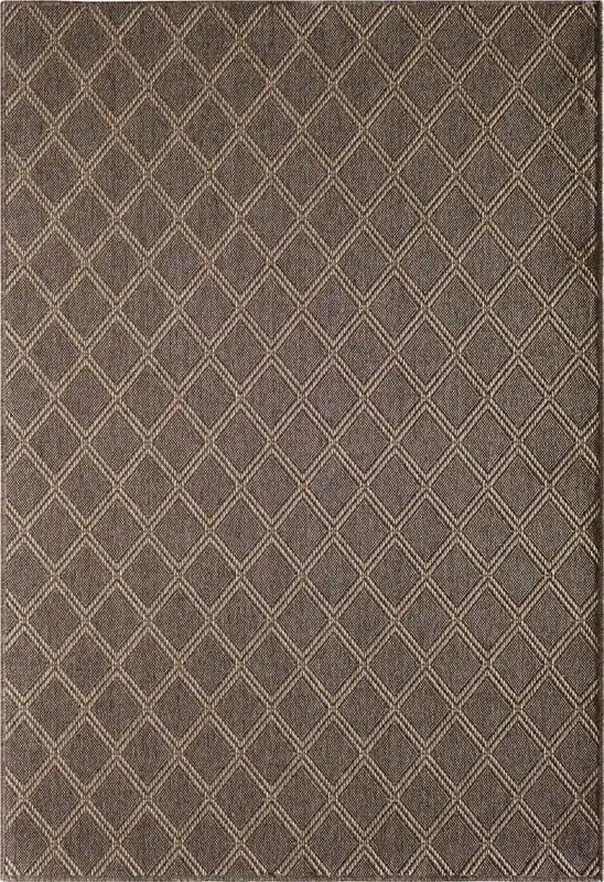 Central Oriental Santorini Diamond Outdoor Rug in Pebble/Natural - 7.10 x 9.10