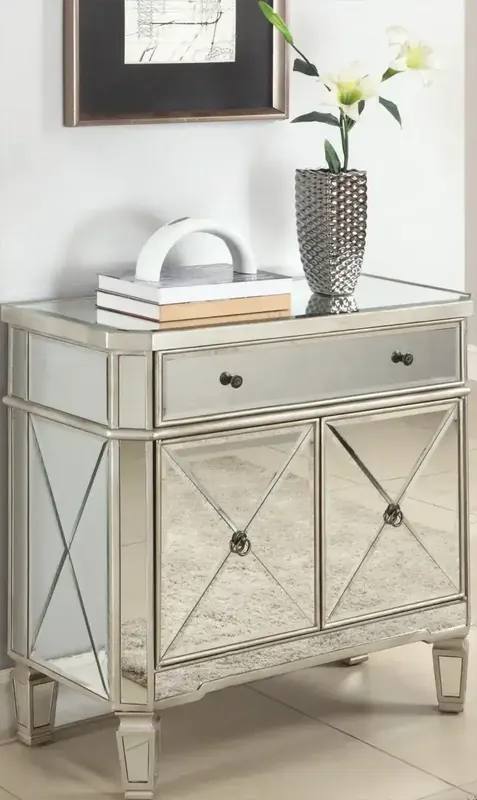 Powell Milan Mirrored Accent Cabinet