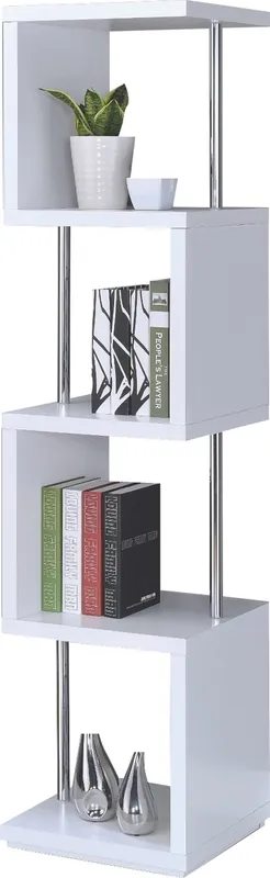 Coaster Baxter 4-Shelf White Bookcase