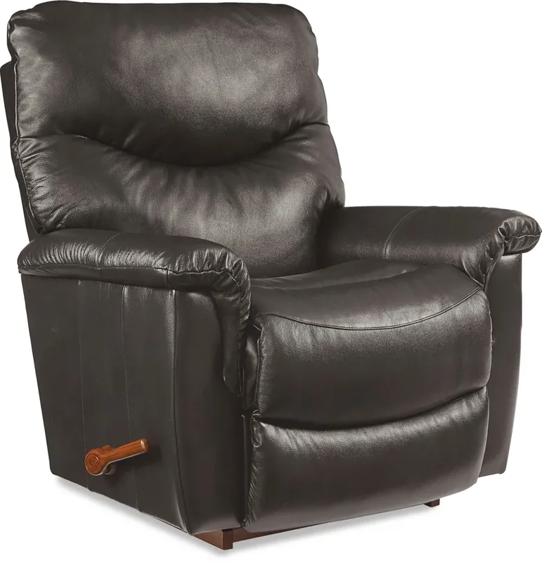 La-Z-Boy James Charcoal Leather Rocker Recliner
