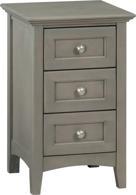 Whittier Wood McKenzie Fieldstone Small 3 Drawer Nightstand
