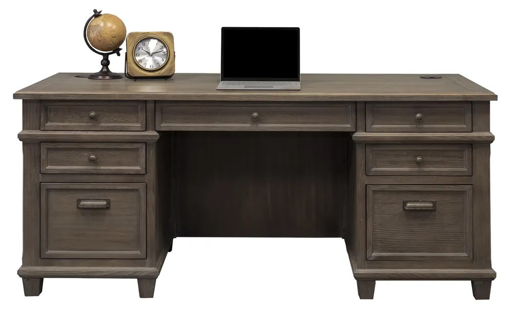Martin Furniture Carson Weathered Dove Executive Desk