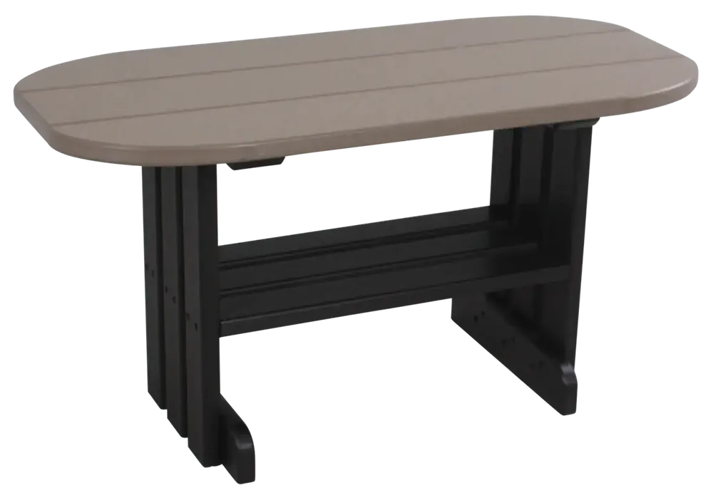 Amish Outdoors Deluxe Weatherwood/Black Adirondack Coffee Table