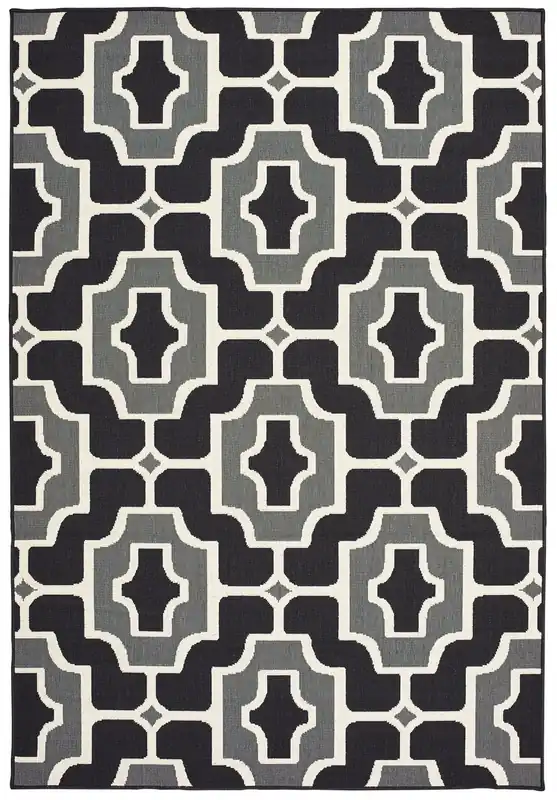 Sphinx Marina Outdoor Rug in Black/White - 5.3 x 7.6
