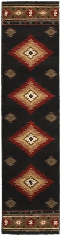 Sphinx Hudson Rug in Brown Red - 2 x 8