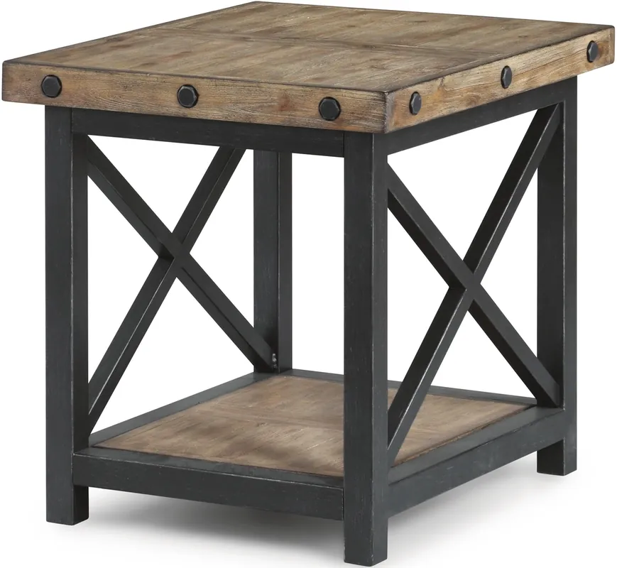 Flexsteel Carpenter Rustic Light Brown End Table