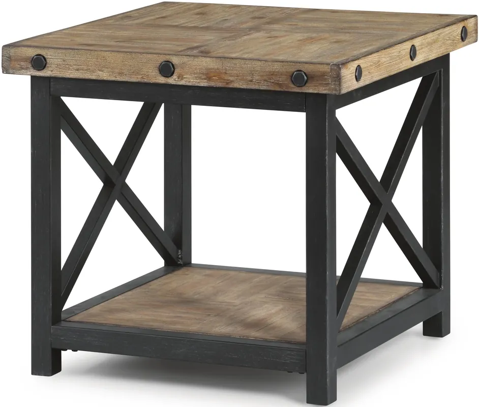 Flexsteel Carpenter Rustic Light Brown Lamp Table