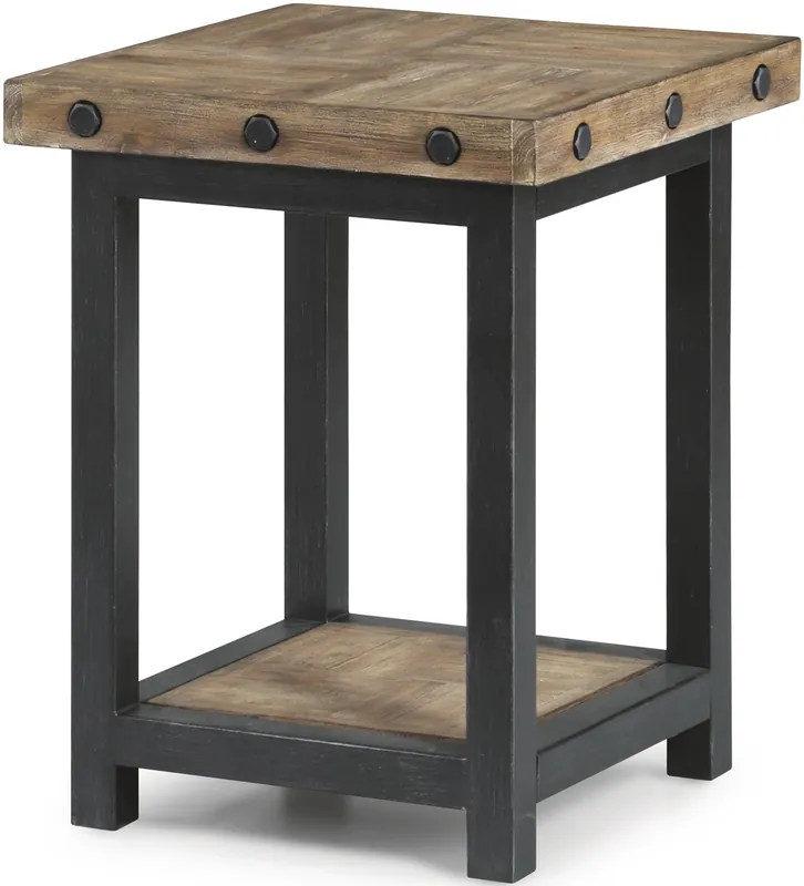 Flexsteel Carpenter Rustic Light Brown Chairside Table