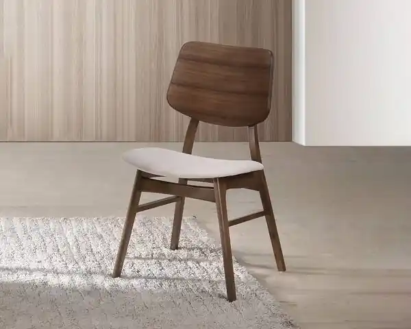 New Classic Oscar Walnut/Beige Dining Chair