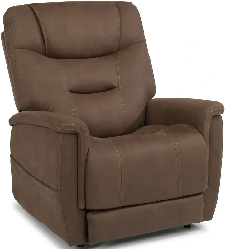 Flexsteel Shaw Brown Lift Recliner with Power Headrest & Lumbar