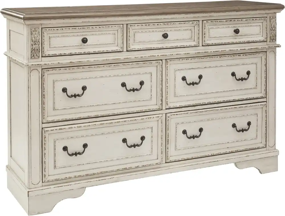 Ashley Realyn Dresser in Antique Two-Toned Finish